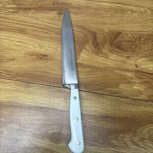 VTG Ed. Wüsthof Dreizackwerk Trident Solingen 8” Utility Knife White Handle 4522